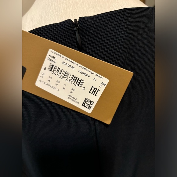 Hugo Boss Datera Wrap Front Sheath Dress In Midnight NWT 48/12 - Picture 8 of 12